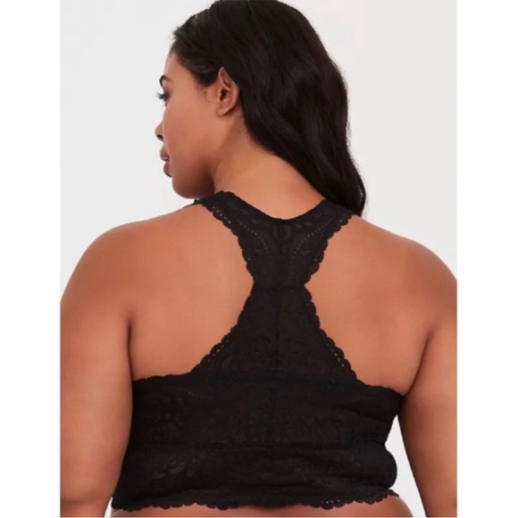 Torrid ~ Lace Racerback Bralette ~ Black ~Size 2-2X 18-20 ~ Brand New! - Picture 5 of 7